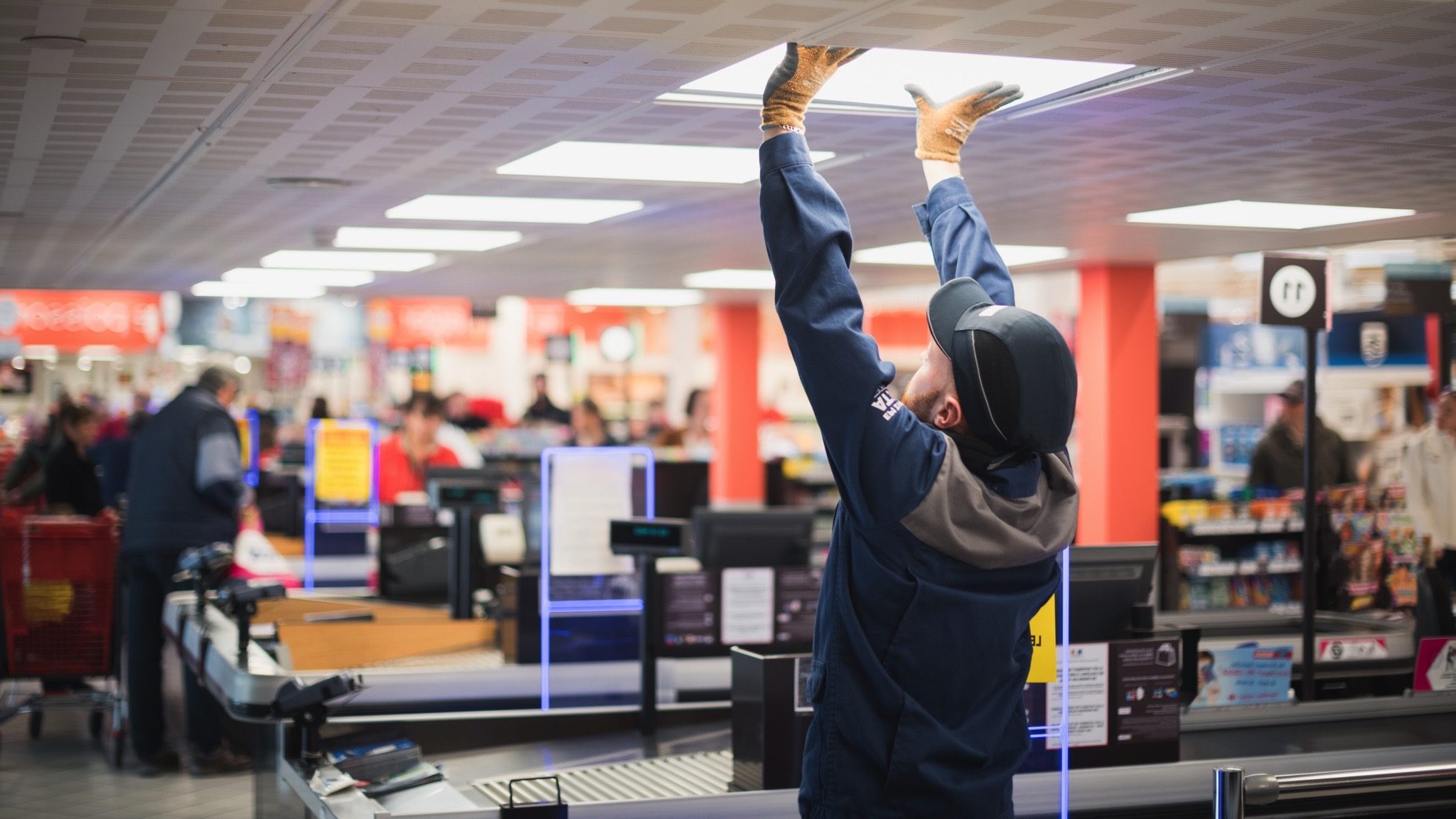 Intervention dans une surface commerciale